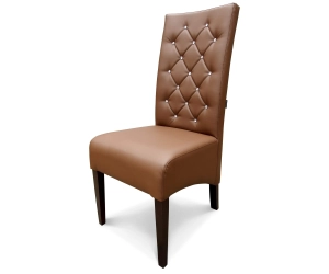 Krzesło grube, skośne z oparciem pikowanym kryształkami