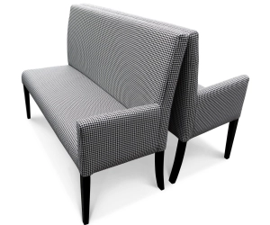 Ławki restauracyjne z jednym podłokietnikiem