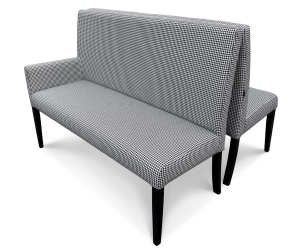 Ławki restauracyjne z jednym podłokietnikiem