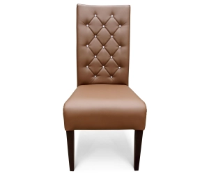 Krzesło grube, skośne z oparciem pikowanym kryształkami