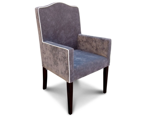 Fotel konferencyjny z oparciem gładkim z garbem i lamówką.