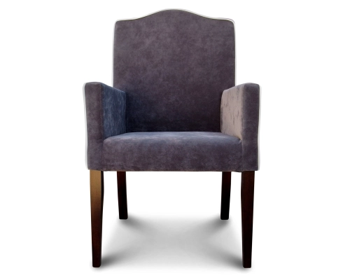 Fotel konferencyjny z oparciem gładkim z garbem i lamówką.