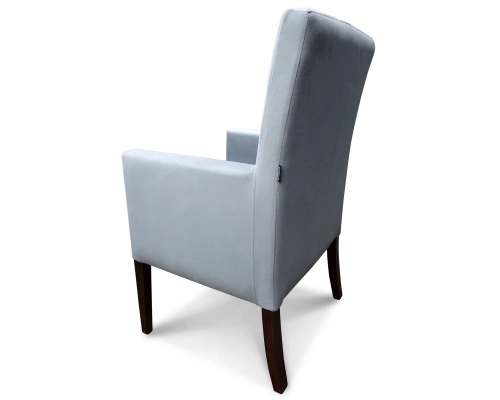 Fotel gruby prosty z oparciem pikowanym w karo + guziki z tkaniny