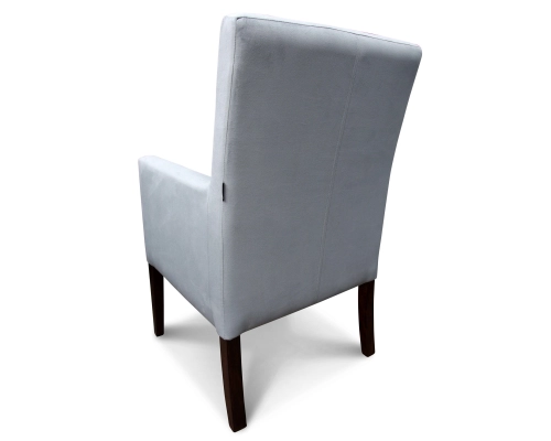 Fotel gruby prosty z oparciem pikowanym w karo + guziki z tkaniny