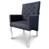 Fotel Ludwik / krzesło z podłokietnikami. Oparcie pikowane w karo z kryształkami. Wysokość 98cm