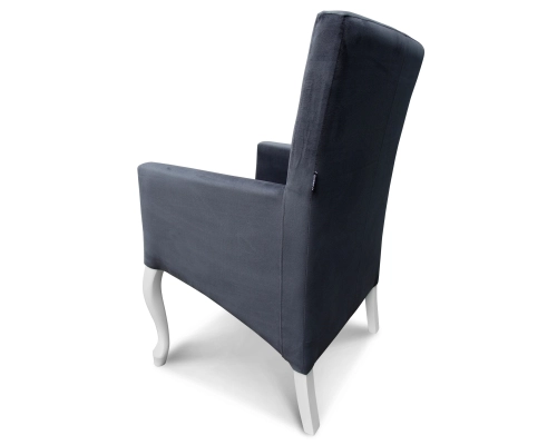 Fotel Ludwik / krzesło z podłokietnikami. Oparcie pikowane w karo z kryształkami. Wysokość 98cm