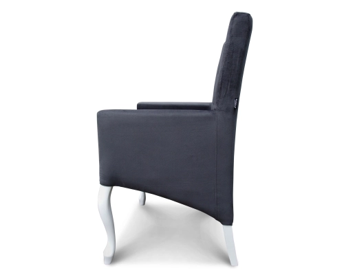 Fotel Ludwik / krzesło z podłokietnikami. Oparcie pikowane w karo z kryształkami. Wysokość 98cm