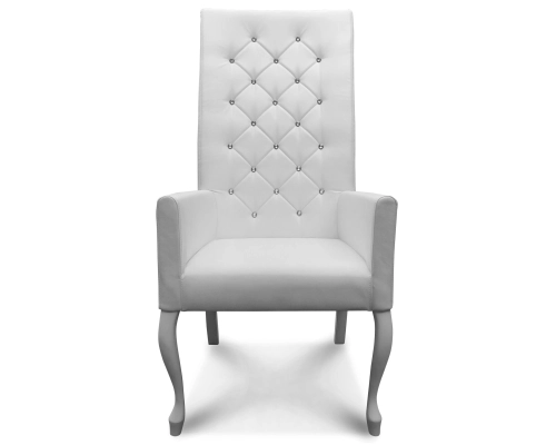 Fotel Ślubny Tron Weselny pikowany w karo z kryształkami