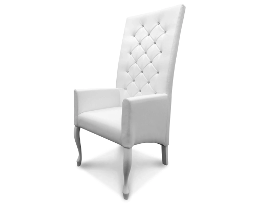 Fotel Ślubny Tron Weselny pikowany w karo z kryształkami