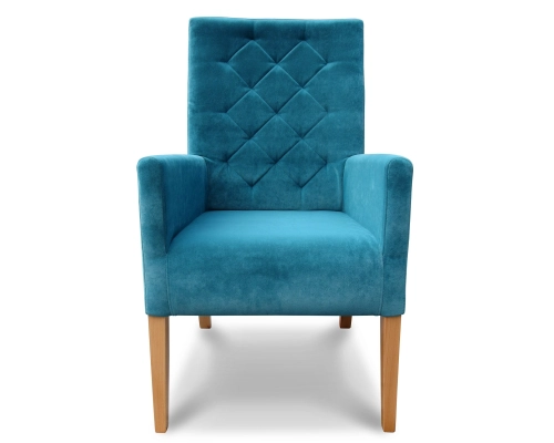 Fotel gruby, skośny o całkowitej wysokości 108cm