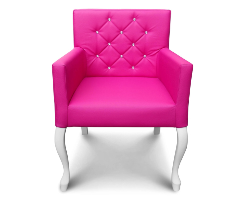 Fotel Ludwik / krzesło z podłokietnikami. Oparcie pikowane w karo z kryształkami. Wysokość 85cm