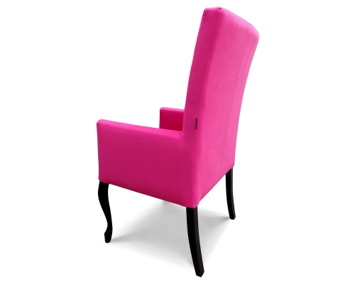 Fotel Ludwik / krzesło z podłokietnikami. Oparcie pikowane w karo z kryształkami. Wysokość 98cm