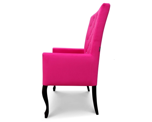 Fotel Ludwik / krzesło z podłokietnikami. Oparcie pikowane w karo z kryształkami. Wysokość 98cm