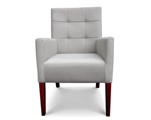 Fotel gruby prosty z oparciem pikowanym w kwadraty