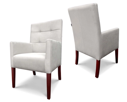 Fotel gruby prosty z oparciem pikowanym w kwadraty