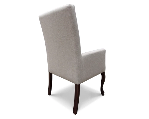 Fotel Ludwik / krzesło z podłokietnikami. Oparcie pikowane w karo z guzikami. Wysokość 108cm