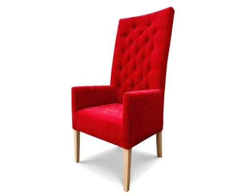 Wysoki fotel gruby o całkowitej wysokości 130cm