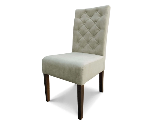 Krzesło grube z oparciem pikowanym w gęste karo z guzikami