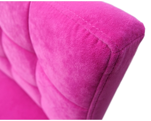 Hoker prosty wąski fuksja z oparciem przeszywanym w kwadraty, pikowanym bez guzików