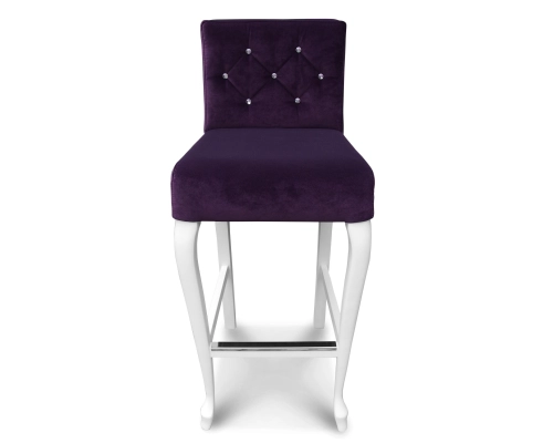 Hoker Ludwik skośny z oparciem pikowanym w karo + kryształki