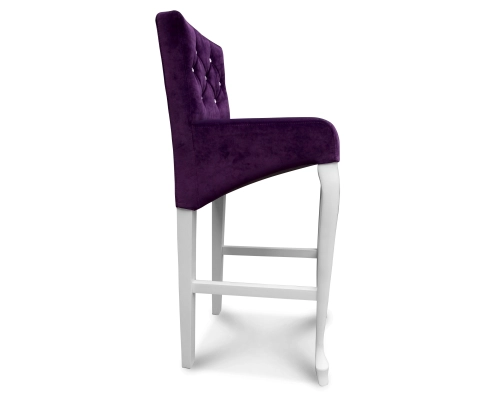 Hoker Ludwik skośny z oparciem pikowanym w karo + kryształki