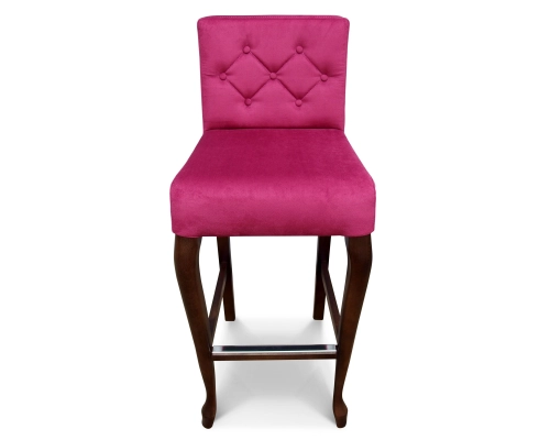 Hoker Ludwik wąski z oparciem pikowanym w karo + guziki. Wys. siedziska 77cm