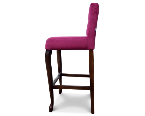 Hoker Ludwik wąski z oparciem pikowanym w karo + guziki. Wys. siedziska 77cm