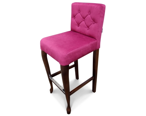 Hoker Ludwik wąski z oparciem pikowanym w karo + guziki. Wys. siedziska 77cm