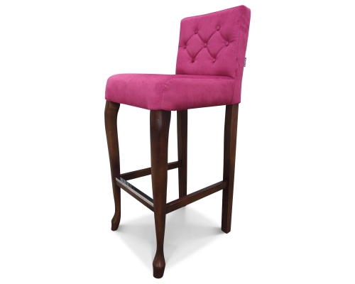 Hoker Ludwik wąski z oparciem pikowanym w karo + guziki. Wys. siedziska 77cm