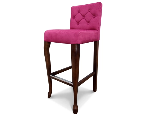 Hoker Ludwik wąski z oparciem pikowanym w karo + guziki. Wys. siedziska 77cm