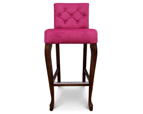 Hoker Ludwik wąski z oparciem pikowanym w karo + guziki. Wys. siedziska 77cm