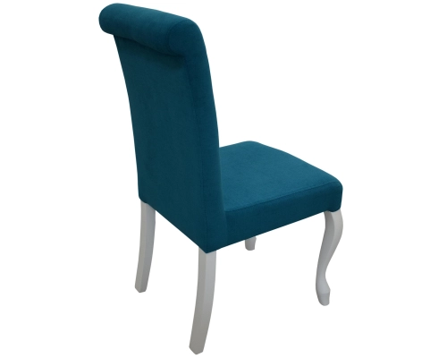 Krzesło Ludwik z wałkiem w oparciu. Oparcie pikowane w karo z kryształkami.