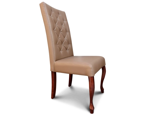 Krzesło smukłe Ludwik oparcie  pikowane w karo. Eco-skóra.