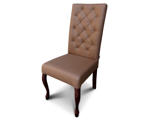 Krzesło smukłe Ludwik oparcie  pikowane w karo. Eco-skóra.