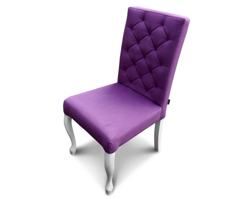 Krzesło smukłe Ludwik oparcie gęsto pikowane w karo.