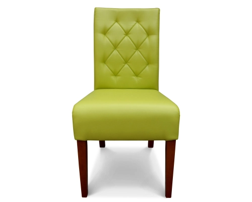 Krzesło z siedziskiem grubym. Oparcie pikowane w karo.