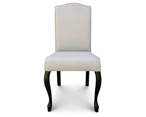 Krzesło Ludwik z garbem. Oparcie gładkie z lamówką. Wys. całkowita 98cm.