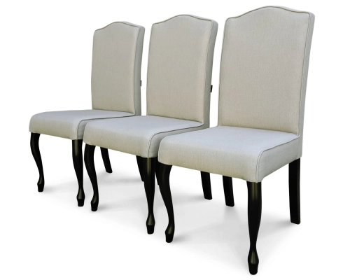 Krzesło Ludwik z garbem. Oparcie gładkie z lamówką. Wys. całkowita 98cm.