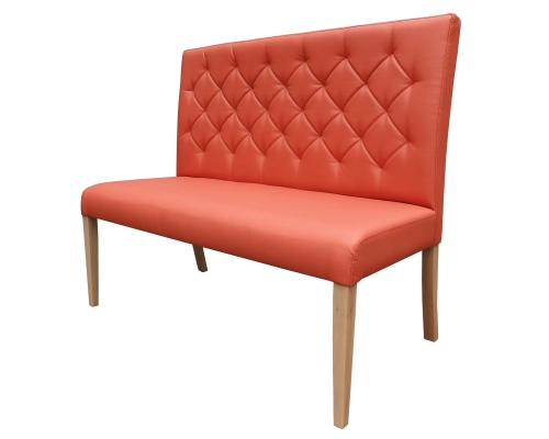 Ławka bez podłokietników o wysokośći 98cm z oparciem pikowanym w karo