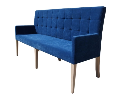 Ławka prosta z podłokietnikami. Wysokość całkowita 98cm