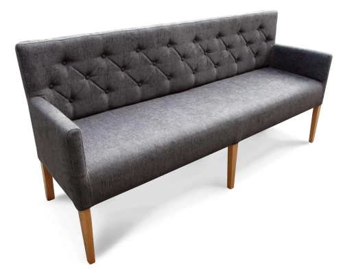 Ławka tapicerowana gruba z podłokietnikami