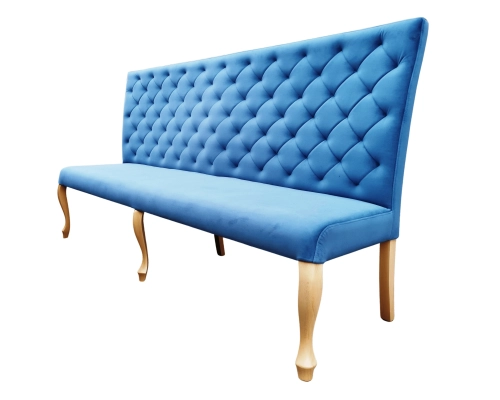 Ławka tapicerowana z oparciem do restauracji do korytarza lub do poczekalni.