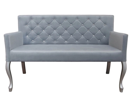 Ławka tapicerowana z oparciem pikowanym kryształkami