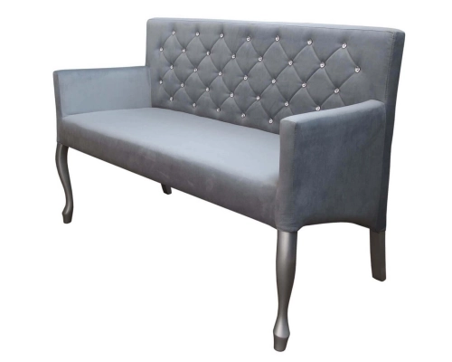 Ławka tapicerowana z oparciem pikowanym kryształkami