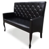 Czarna skośna  ławka Ludwik z błyszczącej eco-skóry