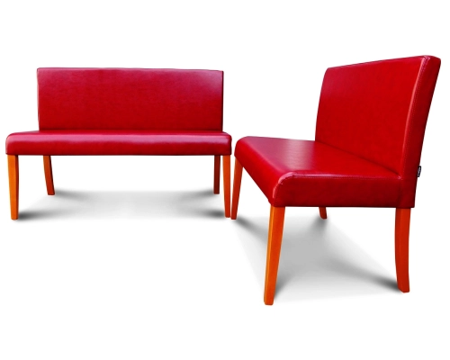 Ławka z oparciem gładkim bez podłokietników o wysokości 85cm