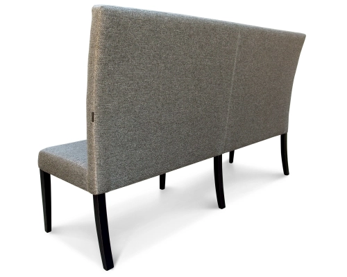 Wysoka ławka prosta bez podłokietników, Z oparciem pikowanym w kwadraty.