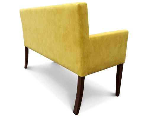 Ławka z oparciem pikowanym w kwadraty z podłokietnikami. Wys. oparcia 85cm od podłogi