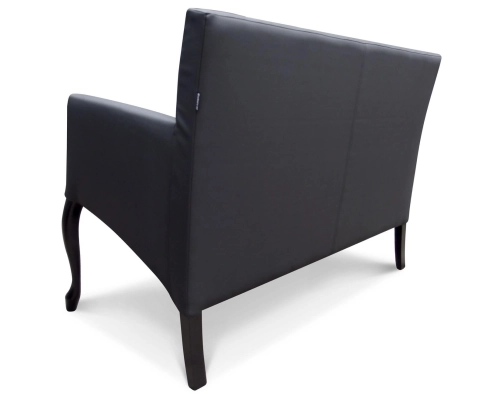 Ławka Ludwik pikowana w karo + guziki w czarnej ecoskórze