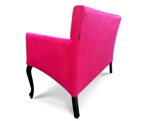 Różowa ławka tapicerowana do salonu kosmetycznego